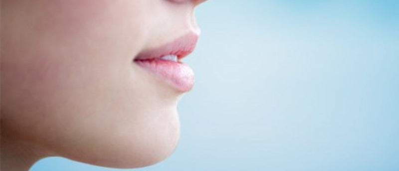 lips of a young woman