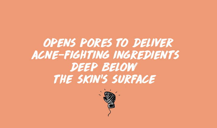 open pores to deliver acne-fighting ingredients