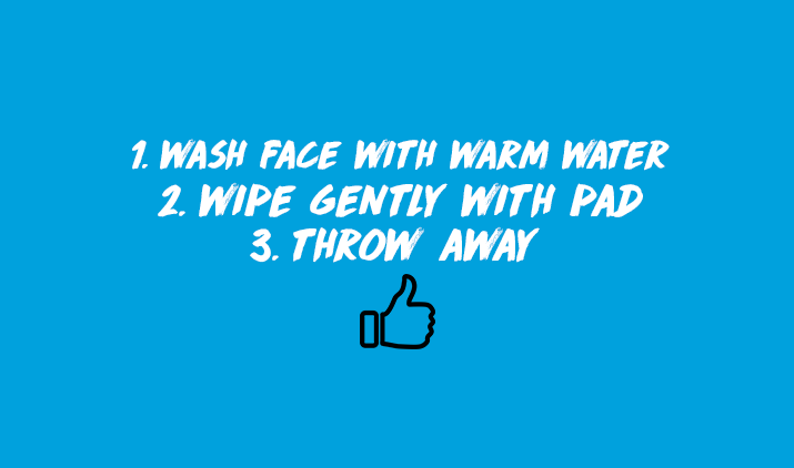 wash face with warm water 