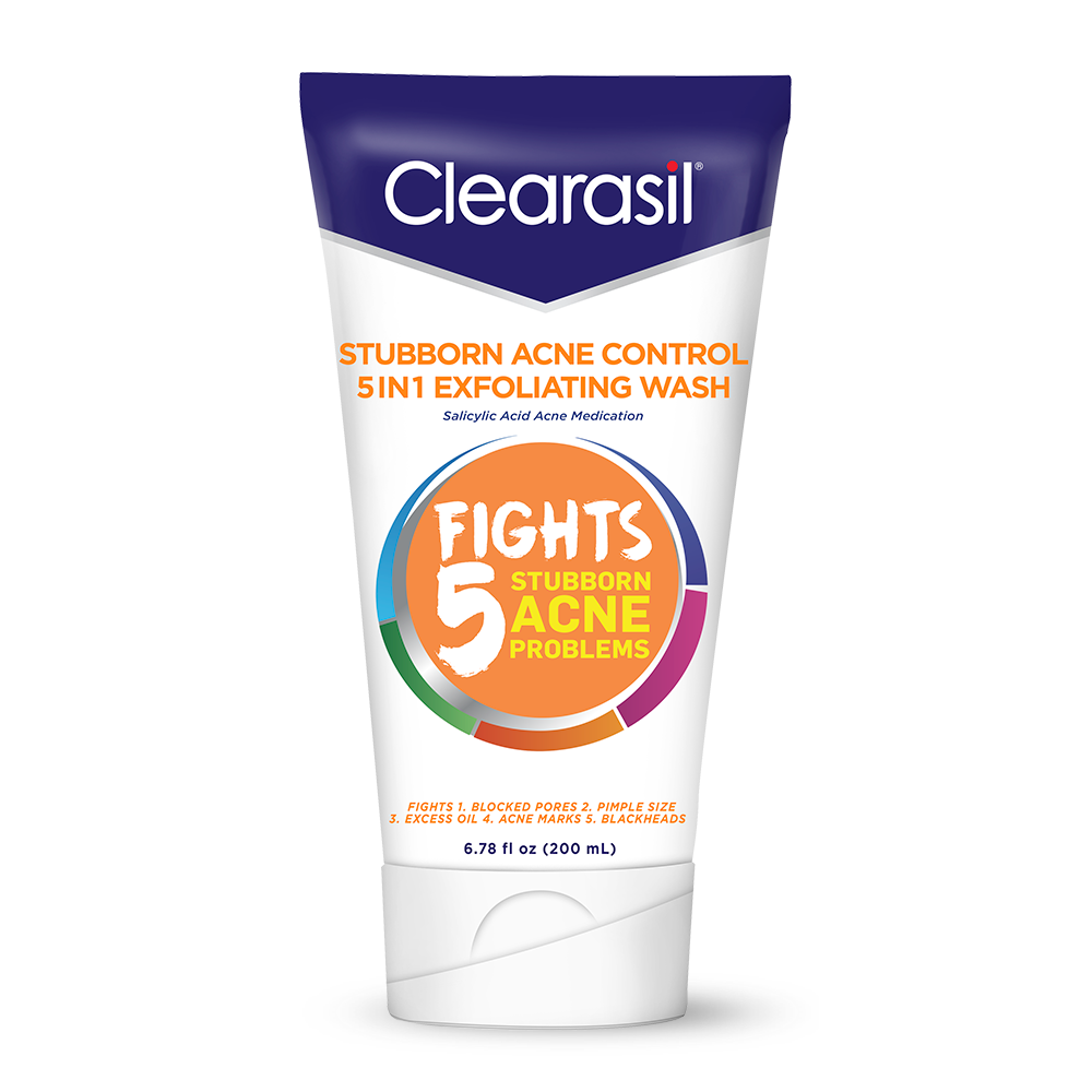 Image of Clearasil Stubborn Acne Exfoliating Acne Face Wash, Normal to Oily Skin, 6.78 fl oz