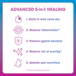 Clearasil Day and Night Spot Patches, Advanced Healing Hydrocolloid Acne Pimple Treatment, Blemish Spot Stickers for Face, 30 Count