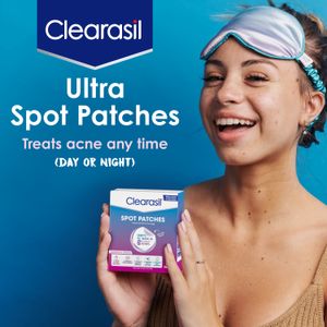 Clearasil Day and Night Spot Patches, Advanced Healing Hydrocolloid Acne Pimple Treatment, Blemish Spot Stickers for Face, 30 Count
