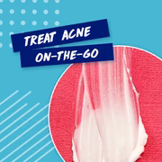 Clearasil acne cream smear with text: Treat acne on-the-go